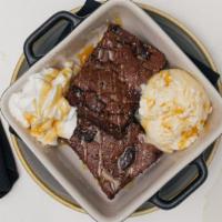 Salted Caramel Brownie · warm brownie, salted caramel, whipped cream