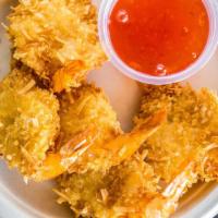 Coconut Butterfly Shrimp (5 Pieces) · Deep fried coconut shrimp. Served with sweet chili sauce.