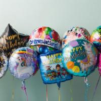 Happy Birthday · Mylar balloon.