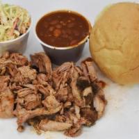 Pork Meat Special · 1/2 lb. of  Pulled Pork, 2 sides and a bun