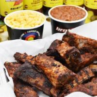 Pork Rib Pack · 15 Pork Spare Ribs. Served with 2 Sides (1-Pint ea.)  Feeds 2-3