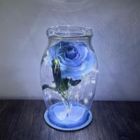 Carolina Blue Kicks · Clean light blue enchanted rose with fallen petals and led lights!
