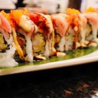 Angry Lobster · Spicy Tuna, Shrimp Tempura Topped w. Spicy Lobster.