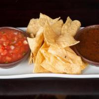 Chips And Salsas · Salsa Fresca, Roasted Tomato, Tortilla Chips