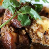 Phuket Pork Belly Stew · (moo-hong-phuket)
Pork belly slowly cooked for at least 4 hours in a light brown stew with h...