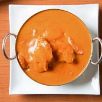 Chicken Korma · Boneless chicken thigh chops cooked with cashew nuts, golden raisins onions, garlic, ginger,...