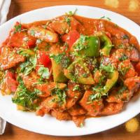 Chicken Chili · Deep-fried chicken, tomato, onion, ginger, garlic, red and green peppers, marinade with hous...