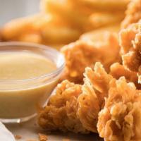Chicken Tender Basket · Hand-breaded with fries and honey mustard. Try it classic or buffalo. 727 cal.