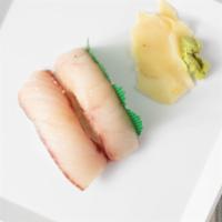 Yellowtail Nigiri · Consuming raw or undercooked meats, poultry, shellfish or eggs may increase your risk of foo...