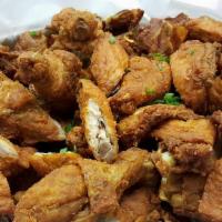 Fried Wings -6Pcs · Lightly coated in house seasoned flour and deep fried.