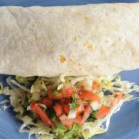 Burrito Grande · Our mega flour tortilla burrito filled with rice, beans, cheese, sour cream, guacaMole, and ...