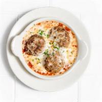 Baked Italian Meatballs · Meatballs, marinara, and melted cheese. (Meatballs cannot be made gluten or dairy free.)