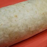 Shrimp Burrito · Grilled shrimp wrapped in hand made style jumbo flour tortilla. Filled with mozzarella chees...