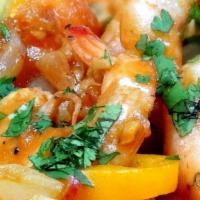 Shrimp Fries - Regular Price · Grilled shrimp
Golden fried fries
Guacamole
Sour cream
Cheese
Pico de gallo