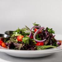 Hash House Salad · mixed greens / red onions / cucumbers / tomatoes / balsamic vinaigrette