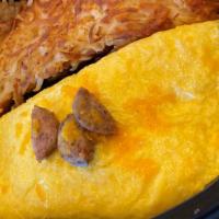 Italian Sausage & Cheese Omelette · Gluten-free. Choice of mild or spicy sausage, with cheddar cheese.