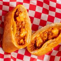 Pizza Puff · Deep fried pastry italian sausage pizza sauce and mozzarella served with homemade ranch and ...