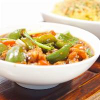 Garlic Pepper Chicken · Spicy. Diced chicken, ground black pepper, bell pepper,