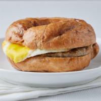 Bacon, Sausage, Egg & Cheese On A French Toast Bagel · Farm-fresh egg, natural Tillamook cheese, 65% lean Jonesfarm sausage patty, and Hormel bacon...