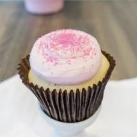 Pink Vanilla Cupcake · Vanilla cake with our signature pink buttercream frosting.