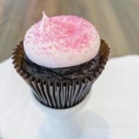 Pink Chocolate Cupcake · Chocolate cake with our signature pink buttercream frosting.