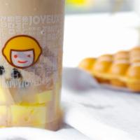 Milk Tea With Boba, Pudding & Lychee Jelly (L) · Recommend