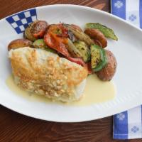 Holy Halibut Macadamia · Gluten-free. Macadamia encrusted with a hazelnut beurre blanc. Voted best new seafood entreé...