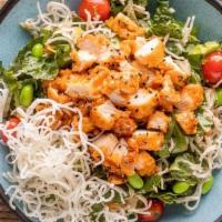Asian Crunch Salad · Chopped Sticky Fingers or Grilled Chicken tossed with crunchy cabbage, romaine lettuce, shre...