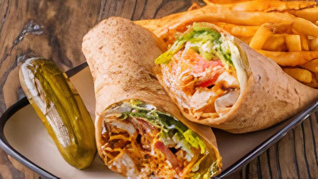 Blt Sticky Finger Ranch Wrap · Our Famous Sticky Fingers, Applewood smoked bacon, cheddar jack cheese, lettuce, tomato and house-made Ranch dressing wrapped in a chipotle tortilla.