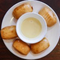 Hong Kong Style Deep Fried Buns · Fried buns with condensed milk. Five pieces.