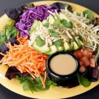 Avocrunch Salad™ · Organic Field Greens · Tomato · Carrots · Red Cabbage · Crispy Noodles (GF) · Sliced Avocado...