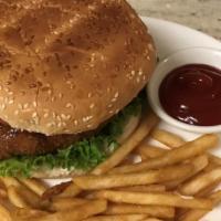 Hawaiian Burger · Includes french fries or veggies. Gardein patty simmered in teriyaki sauce, with sauteed oni...