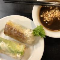 Gội Cuốn (2 Pcs) · Spring roll (sliced shrimp and pork with vermicelli noodles).
