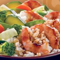 Shrimp · Shrimp, wok-stirred veggies and Samurai Sam's signature teriyaki or spicy teriyaki sauce ser...