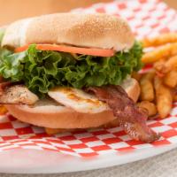 Chicken Blt · Grilled Natural Chicken Breast w/ Pepper Bacon, Lettuce, Tomato & Mayonnaise.