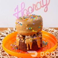 Barkday Cake · One celebratory dog cake, serves four, grain free flour, peanut butter, banana, oil, bacon s...