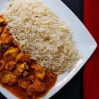Chicken Mushroom · Boneless chicken cooked with mushrooms, garlic, onions, ginger, tomatoes, and spices served ...