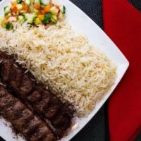 Afghan Shami Kabob · Grilled juicy minced ground beef, garlic, onion, and ginger with loads of fragrant of spices...