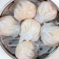 Shrimp Dumplings (Ha Gow) · Steamed shrimp dumplings wrapped in a crystal skin (6 pcs).