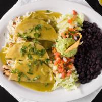 Gaby'S Enchilada · Served with corn tortilla, choice of meat, topped with green salsa, cilantro, served with be...