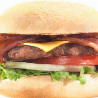 Bacon Cheeseburger · Applewood Thick Sliced Bacon on top of a Fresh 1/4lb Ground Beef Patty with American Cheese,...