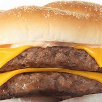 Double Cheeseburger · Two Fresh 1/4lb Ground Beef Patties topped with American Cheese on top of Freshly Sliced Tom...