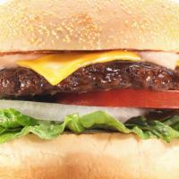 Cheeseburger · Fresh 1/4lb Ground Beef Patty Topped with American Cheese on top of Freshly Sliced Tomatoes,...