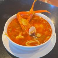 Caldo 7 Mares · Seven seafood soup.

*These Items are cooked to order. Consuming raw or undercooked meats, p...