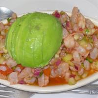 Ceviche De Camaron · Shrimp ceviche.

*These Items are cooked to order. Consuming raw or undercooked meats, poult...