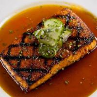 Citrus Soy Glazed Salmon · Fresh, responsibly sourced salmon in Asian spices, and citrus juice and soy. Grilled and top...