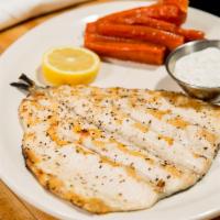 Idaho Trout · Fresh, responsibly sourced rainbow trout lightly seasoned and grilled. Served with herb godd...