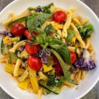 Primavera · Casarecce pasta with broccoli, cauliflower, squash, zucchini & bell peppers tossed with oliv...