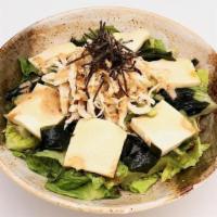 House Salad · ハウスサラダ Soft tofu, shredded chicken, seaweed and cucumber with yuzu-soy vinaigrette and sesam...