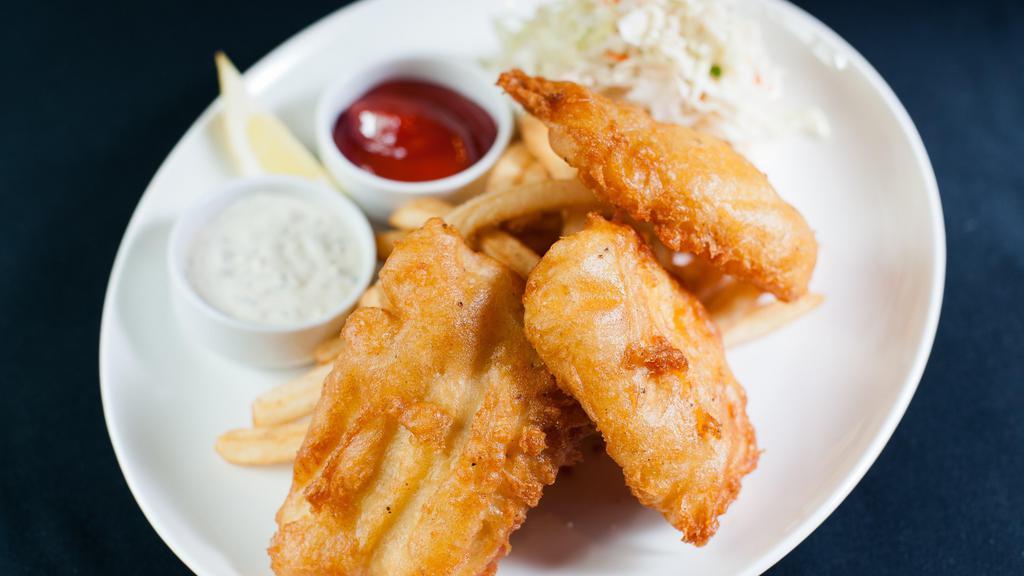 Beer Battered Fish & Chips · French fries, house-made tartar.